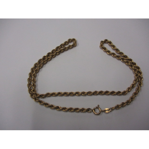 64 - A vintage 9ct yellow gold hollow rope necklace, approx. linear length 46cm in useable pre-owned cond... 