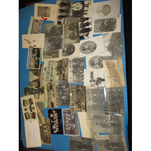 5 - A parcel of vintage postcards, to include 1st Battalion Suffolk regiment and other military related ... 