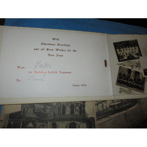 5 - A parcel of vintage postcards, to include 1st Battalion Suffolk regiment and other military related ... 