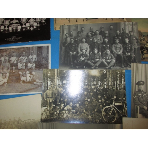 5 - A parcel of vintage postcards, to include 1st Battalion Suffolk regiment and other military related ... 