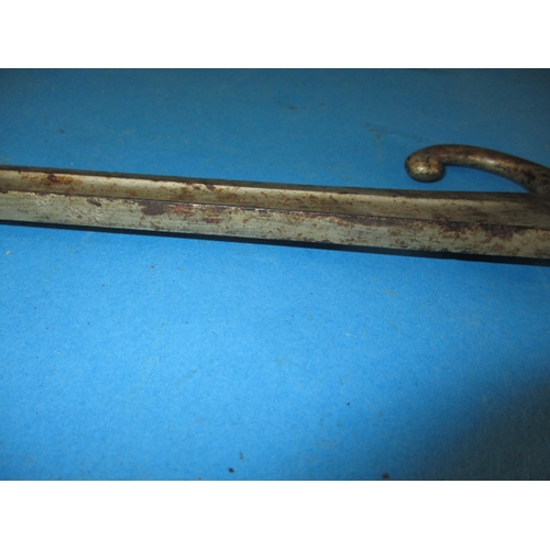 9 - An antique bayonet, approx. length 64cm having damage and over painting