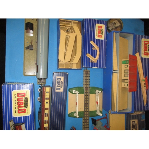 15 - A large quantity of vintage Hornby Dublo ‘00’ gauge 3 rail model railway items, to include locos rol... 