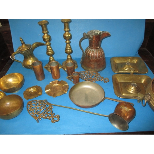 29 - A parcel of antique and later copper and brass items, all in used condition