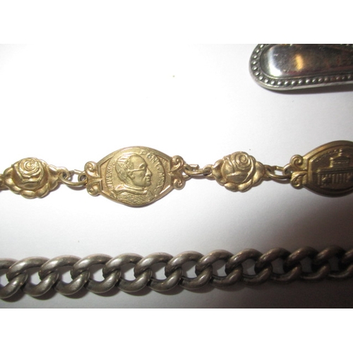 31 - A parcel of miscellanea to include watches and a sterling silver spoon and Albert chain 53.2g, all i... 