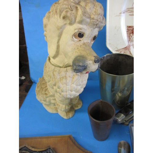 36 - A quantity of general clearance items, to include a ‘post-box’ money bank, all in used condition