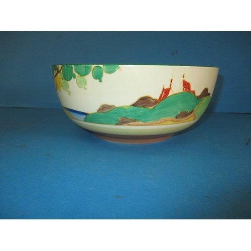 47 - An early 1930s Clarice Cliff Harve shape bowl in the Secrets design, approx. diameter 21.5cm, having... 