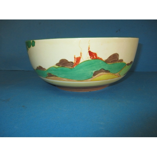 47 - An early 1930s Clarice Cliff Harve shape bowl in the Secrets design, approx. diameter 21.5cm, having... 