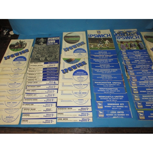 49 - A quantity of late 1960s early 1970s Ipswich Town football club programmes, all in good used conditi... 