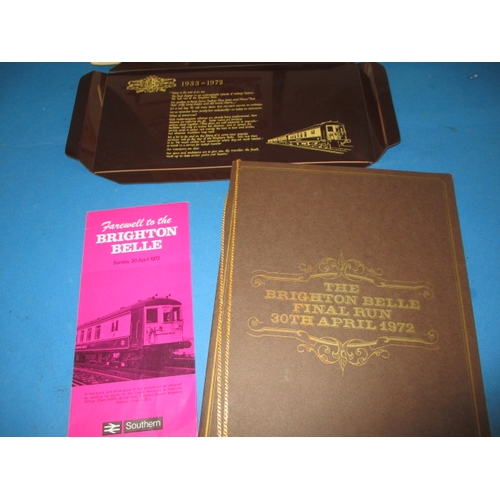 94 - 1972 Brighton Bell last run collectables to include a menu and a tray, also a vintage Auti-Mapic rou... 