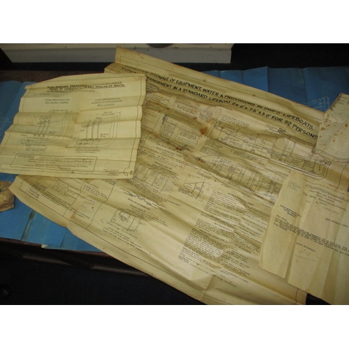 103 - A parcel of ephemera, relating to lifeboat fittings dated 1941/2, all in used condition with folds e... 