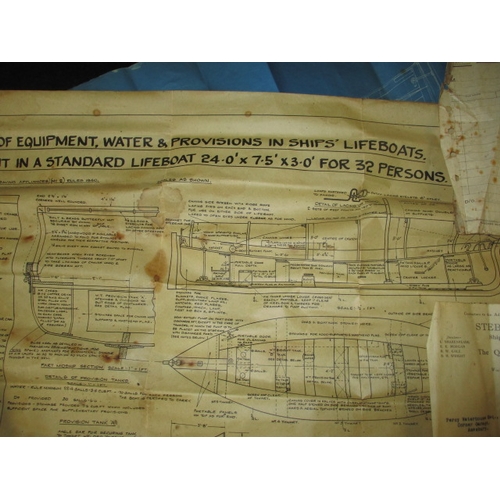 103 - A parcel of ephemera, relating to lifeboat fittings dated 1941/2, all in used condition with folds e... 