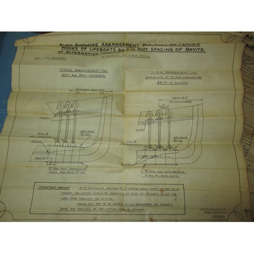 103 - A parcel of ephemera, relating to lifeboat fittings dated 1941/2, all in used condition with folds e... 