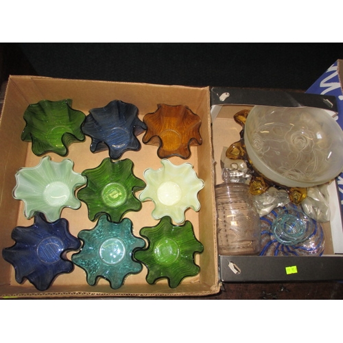 104 - A quantity of antique and later glass items to include handblown examples. All in used condition.