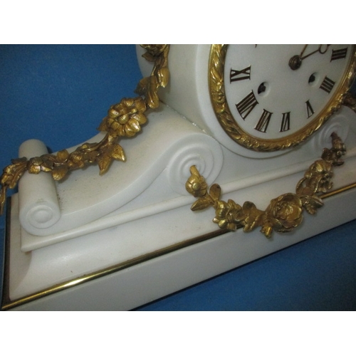 108 - 2 gilt metal mounted mantal clocks with age related marks, not tested as to function