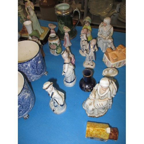 111 - A quantity of general clearance items to include a copper tray and blue and white ceramics all in pr... 