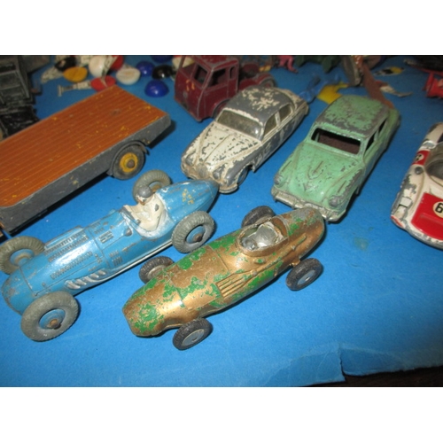 113 - A quantity of vintage toys, to include die-cast vehicles a Triang transport van and some early Subbu... 