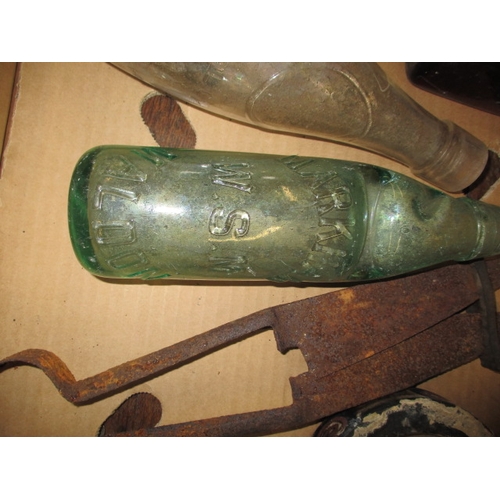 116 - A parcel of miscellanea to include a Castrol oil jug and polo sticks, all in used condition