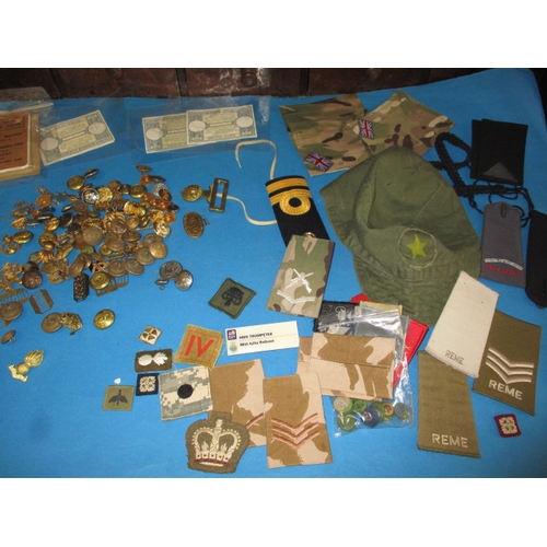 119 - A parcel of military and other insignia, to include cloth and metal examples, all in used condition