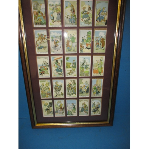 120 - A full set of 25 W.A. & A.C. Churchman cigarette cards of Eastern Proverbs in later glazed frame