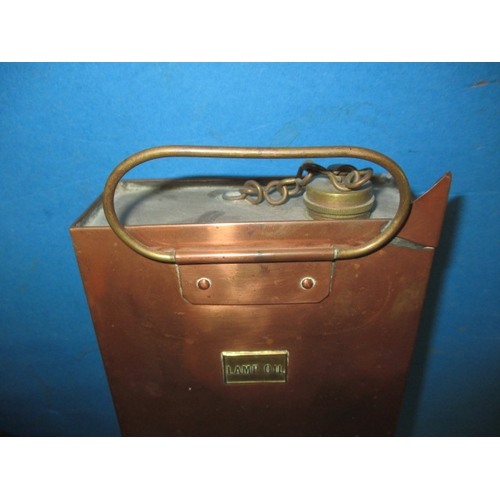 125 - Two early 20th century copper marine lamp oil tanks for use on life boats, both in used condition