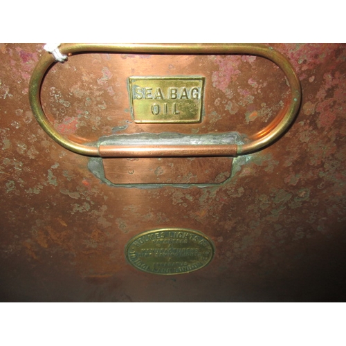 125 - Two early 20th century copper marine lamp oil tanks for use on life boats, both in used condition