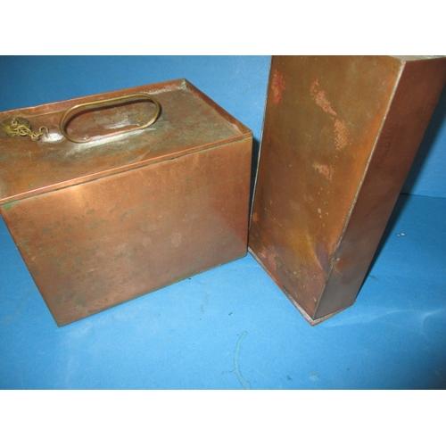 125 - Two early 20th century copper marine lamp oil tanks for use on life boats, both in used condition