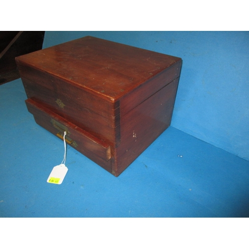 128 - An antique homeopathic chemist box, no contents and would benefit from light restoration