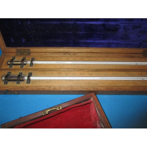 133 - A parcel of vintage Hydrometers and other scientific items, most cased and in used condition