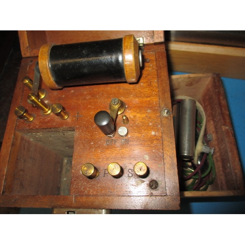 136 - A parcel of vintage medical and other instruments, to include an electric shock machine, all in used... 