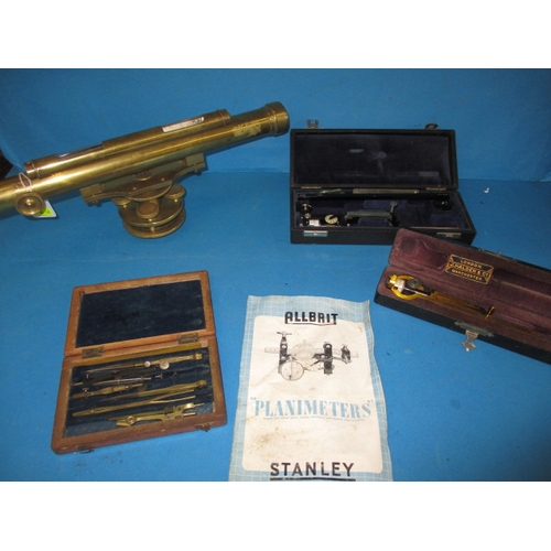 138 - A small quantity of vintage technical drawing equipment and other instruments, all in used condition