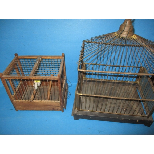 143 - A collection of vintage songbird cages, all in used condition