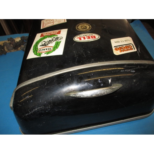 166 - A  pair of vintage Craven motorcycle panniers with fixings, in used condition with period stickers, ... 