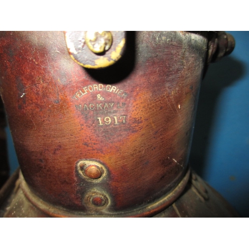 171 - A vintage copper ships lantern, Glasgow maker and dated 1915, converted to electric, and a brass shi... 