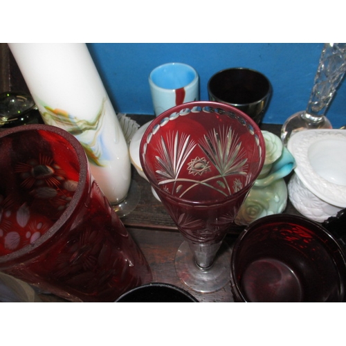 175 - A collection of antiques and later glass collectables, to include a Caithness vase. All in pre-owned... 