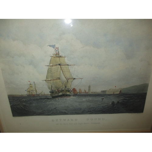 197 - Two framed prints of sailing ships, approx. frame size 55x52cm in useable pre-owned condition