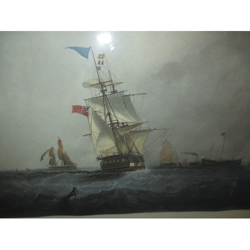 197 - Two framed prints of sailing ships, approx. frame size 55x52cm in useable pre-owned condition