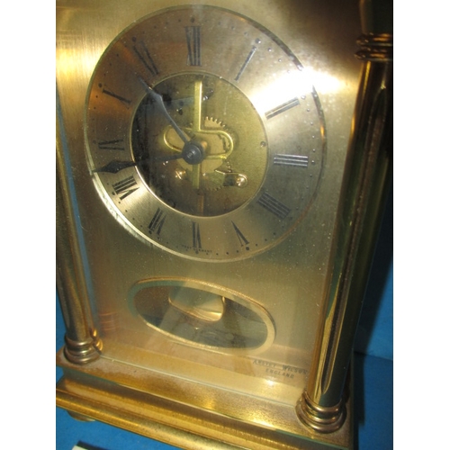 201 - A vintage brass carriage clock, by Anstey Wilson, striking on a bell, runs when wound, approx. heigh... 