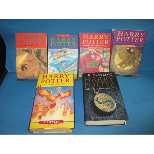 207 - 6 Harry Potter books, to include 2 first editions, all in pre-owned condition