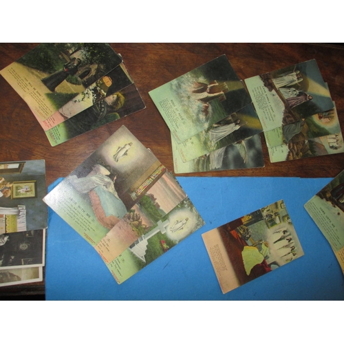 208 - A large quantity of WWI era Bamforth & Co post cards, most in consecutive number groups, all in used... 