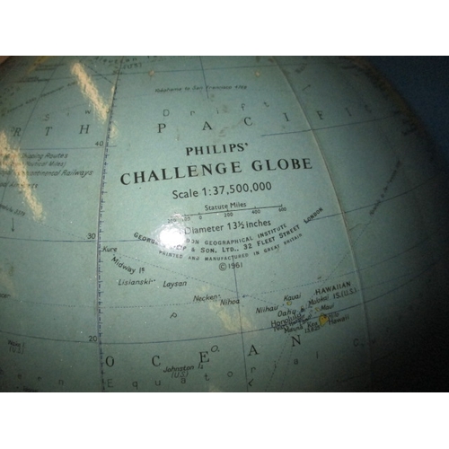 219 - A 1960s Phillips Challenge Globe, approx. diameter 34cm, a good terrestrial globe on stand