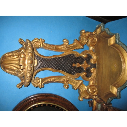 221 - A decorative gilt wood bracket with over mirror, and another mirror, in good used condition