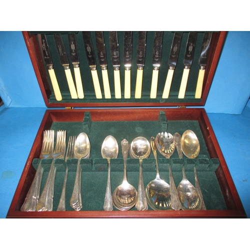 226 - A boxed canteen of cutlery, a part set in used condition 48 pieces plus box