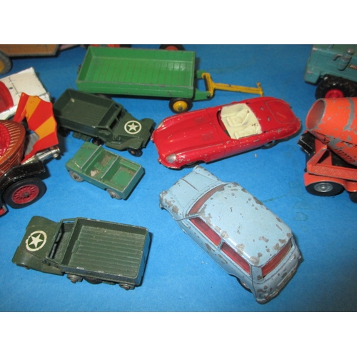 228 - A large quantity of vintage die-cast model vehicles, to include the gold and silver versions of Jame... 