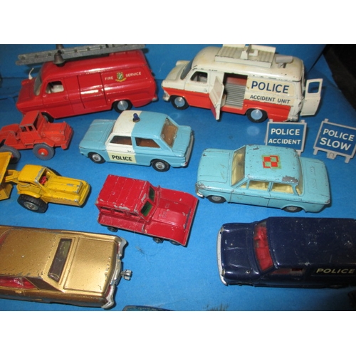 228 - A large quantity of vintage die-cast model vehicles, to include the gold and silver versions of Jame... 