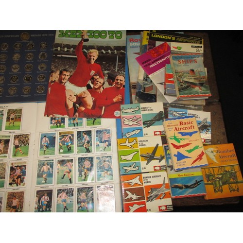 229 - A parcel of ephemera and collectables, most football of aircraft related ,to include ABC bubble gum ... 