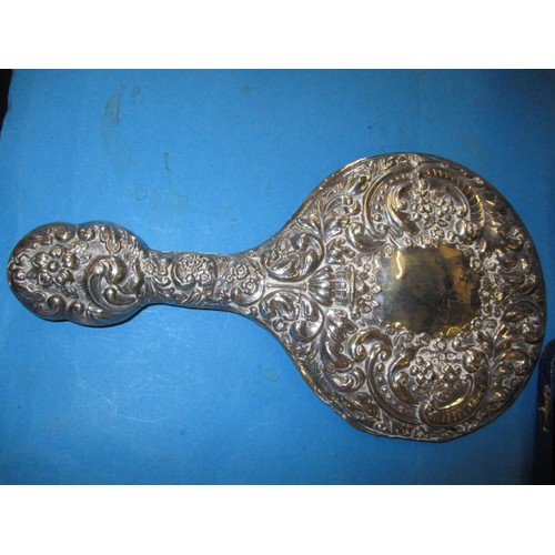 230 - A parcel of miscellanea to include a silver dressing table hand mirror, all in used condition