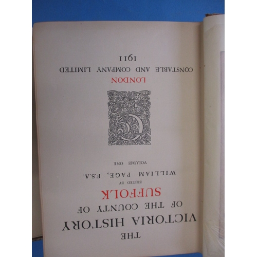 234 - Volume 1 & 2 A History of the County of Suffolk, dated 1911 and 1907, both in readable well used con... 