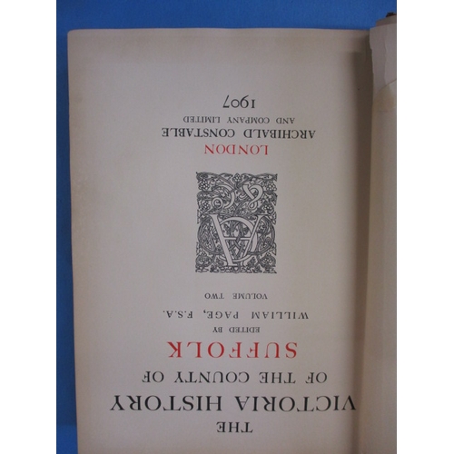 234 - Volume 1 & 2 A History of the County of Suffolk, dated 1911 and 1907, both in readable well used con... 