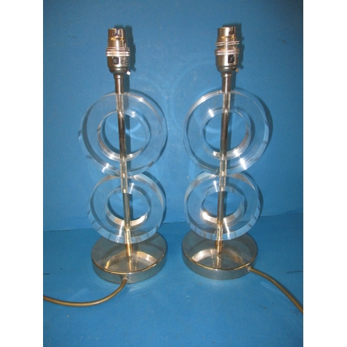 241 - A pair of designer Porta Romana Perspex lamp bodies, approx. height 37cm in useable pre-owned condit... 