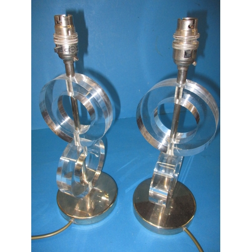 241 - A pair of designer Porta Romana Perspex lamp bodies, approx. height 37cm in useable pre-owned condit... 